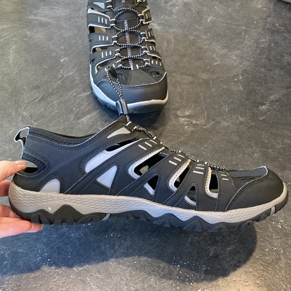 Mens Eddie Bauer Eastport black gray closed toes sandals size 13 - Picture 5 of 13